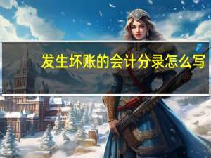 发生坏账的会计分录怎么写
