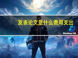发表论文是什么费用支出