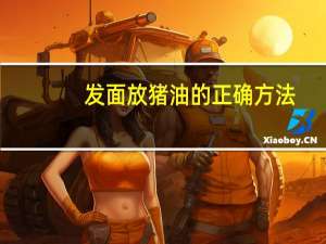 发面放猪油的正确方法