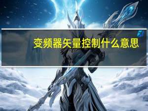 变频器矢量控制什么意思