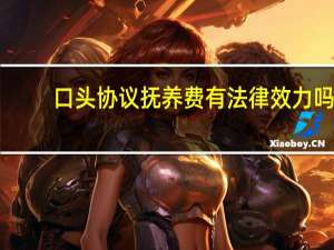 口头协议抚养费有法律效力吗