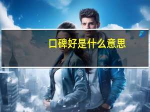口碑好是什么意思