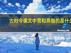 古对今课文中莺和燕指的是什么
