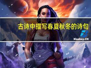 古诗中描写春夏秋冬的诗句
