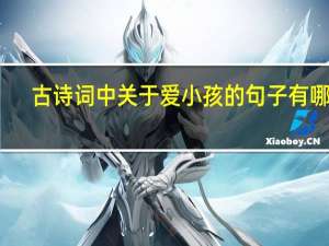 古诗词中关于爱小孩的句子有哪些