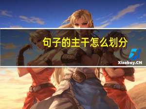 句子的主干怎么划分