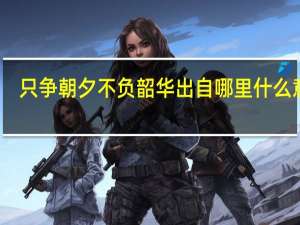 只争朝夕不负韶华出自哪里什么意思