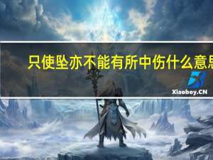 只使坠亦不能有所中伤什么意思