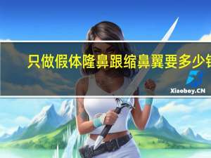 只做假体隆鼻跟缩鼻翼要多少钱？假体隆鼻一般多少钱