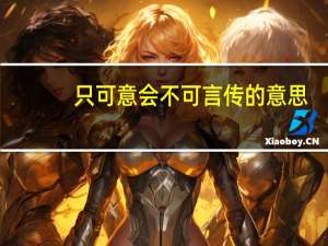 只可意会不可言传的意思