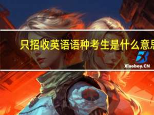 只招收英语语种考生是什么意思