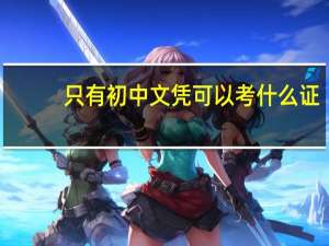 只有初中文凭可以考什么证