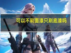 可以不刷面漆只刷底漆吗