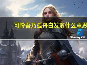 可怜吾乃孤舟白发翁什么意思