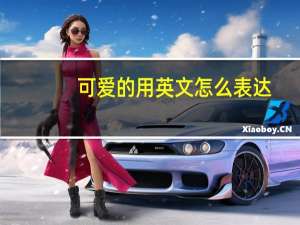 可爱的用英文怎么表达？