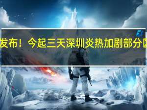 台风黄色预警发布！今起三天深圳炎热加剧部分区域最高气温可达35-36℃ 到底什么情况嘞