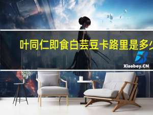 叶同仁 即食白芸豆卡路里是多少