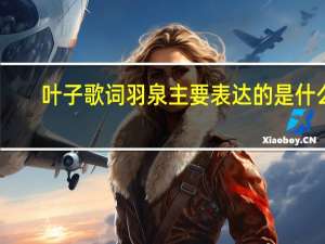 叶子歌词羽泉主要表达的是什么（叶子歌词）