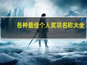 各种最佳个人奖项名称大全