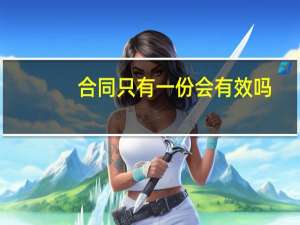 合同只有一份会有效吗