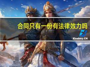 合同只有一份有法律效力吗