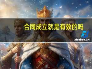 合同成立就是有效的吗