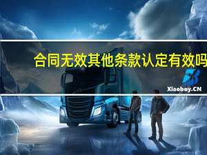 合同无效其他条款认定有效吗