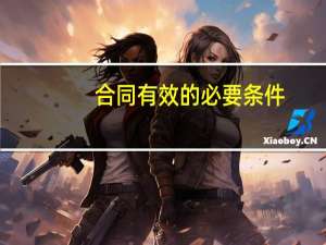 合同有效的必要条件