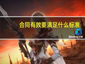 合同有效要满足什么标准