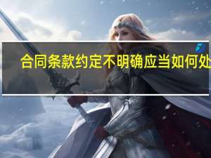 合同条款约定不明确应当如何处理