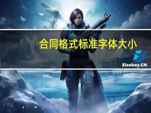 合同格式标准字体大小（合同格式标准字体）