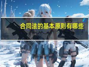 合同法的基本原则有哪些