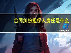 合同纠纷担保人责任是什么