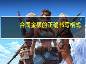 合同金额的正确书写格式