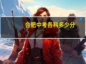 合肥中考各科多少分