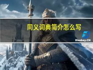 同义词典简介怎么写（同义词典简介）