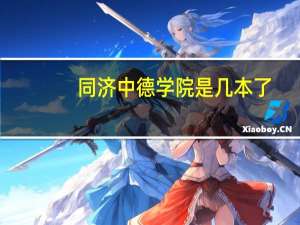 同济中德学院是几本了