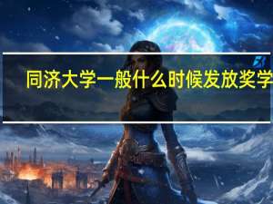 同济大学一般什么时候发放奖学金