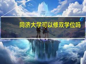 同济大学可以修双学位吗