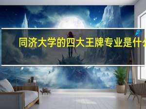 同济大学的四大王牌专业是什么