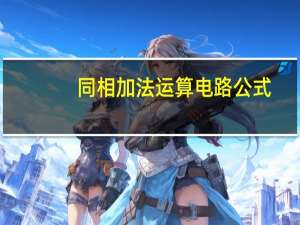同相加法运算电路公式