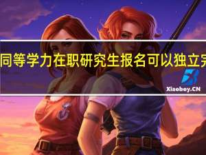 同等学力在职研究生报名可以独立完成吗