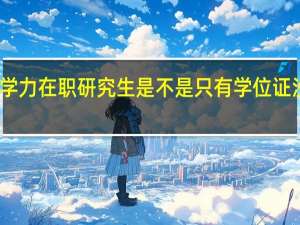 同等学力在职研究生是不是只有学位证没有学历证