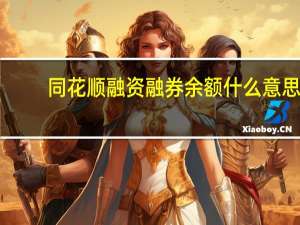 同花顺融资融券余额什么意思