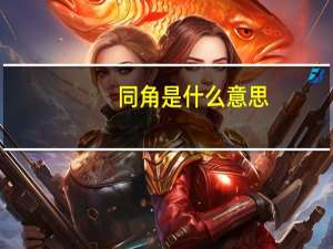 同角是什么意思