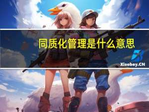 同质化管理是什么意思