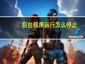 后台程序运行怎么停止