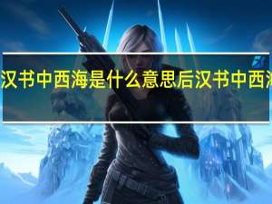 后汉书中西海是什么意思 后汉书中西海指什么