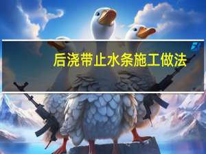 后浇带止水条施工做法