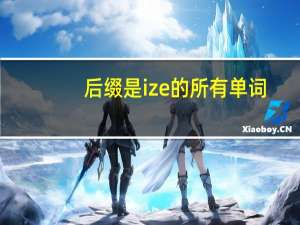 后缀是ize的所有单词